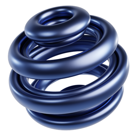 Metallic Abstract Sphere  3D Icon