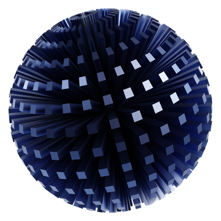 Metallic Abstract Sphere  3D Icon