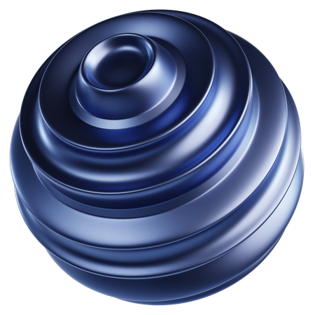 Metallic Abstract Sphere  3D Icon
