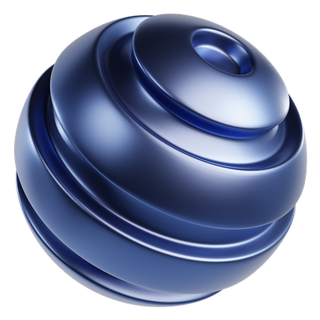 Metallic Abstract Sphere  3D Icon