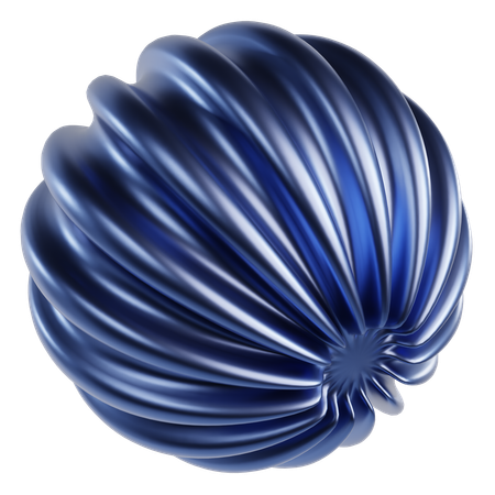 Metallic Abstract Sphere  3D Icon