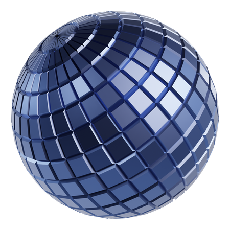 Metallic Abstract Sphere  3D Icon
