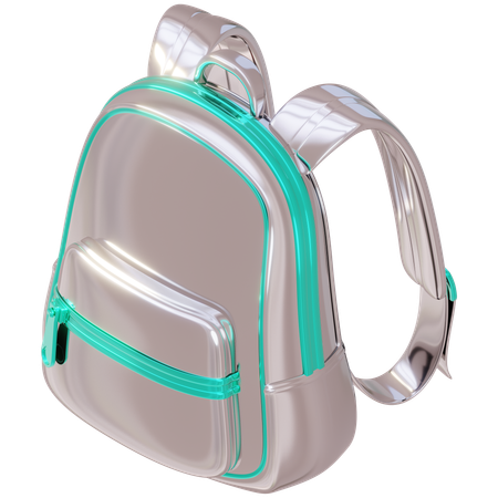 Metallic Backpack  3D Icon