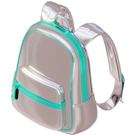 Metallic Backpack  3D Icon