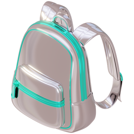 Metallic Backpack  3D Icon