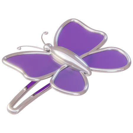 Metallic Butterfly Hair Clip  3D Icon