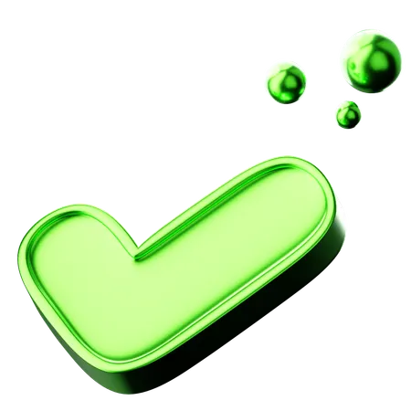 Metallic Check Mark  3D Icon