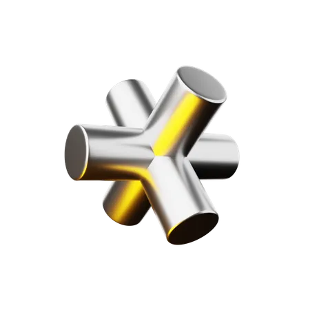 Metallic cube Abstract Shape  3D Icon