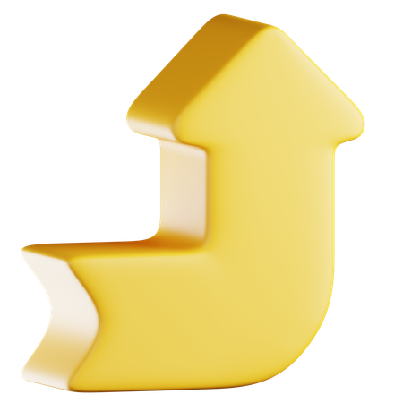 Metallic Gold Up Arrow  3D Icon