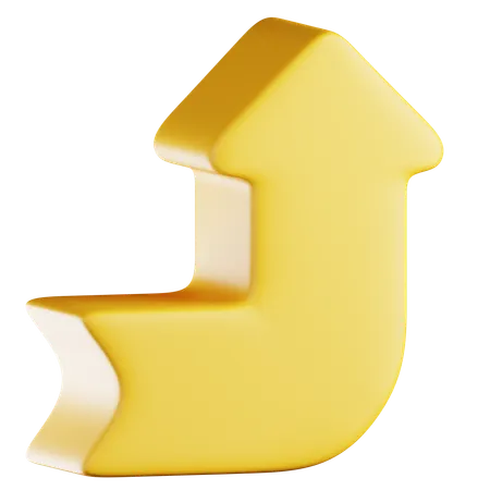 Metallic Gold Up Arrow  3D Icon