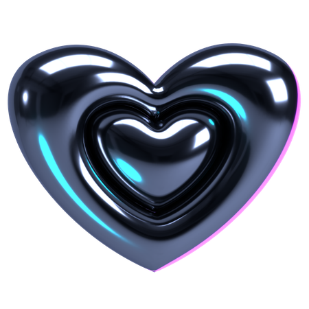 Metallic Heart Balloon  3D Icon