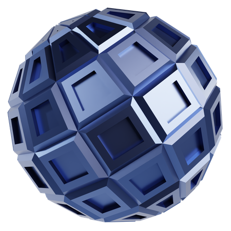 Metallische abstrakte Kugel  3D Icon