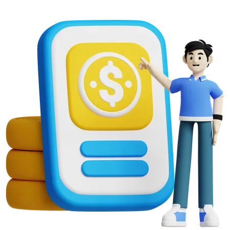 Este Icone 3 D Representa Uma Pessoa Apontando Para Um Simbolo De Meta Financeira Otimo Para Ilustrar Metas Financeiras Planejamento De Investimentos E Cumprimento De Metas 3D Icon