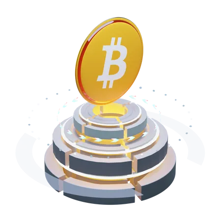 Metaverse Bitcoin (BTC) 3D Illustration