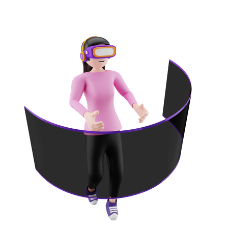 Metaverse character wearing VR glasses  3D Illustration