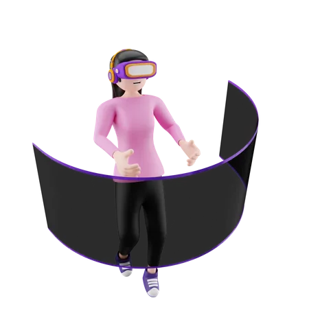 Metaverse character wearing VR glasses 3D Illustration