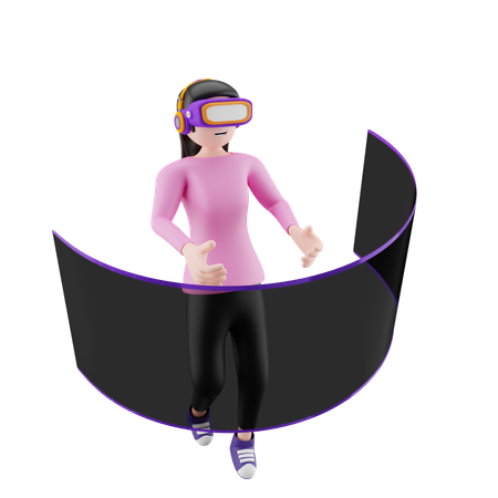 Metaverse-Charakter mit VR-Brille  3D Illustration