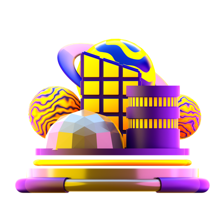 Metaverse city  3D Icon