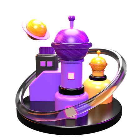 Metaverse City  3D Icon