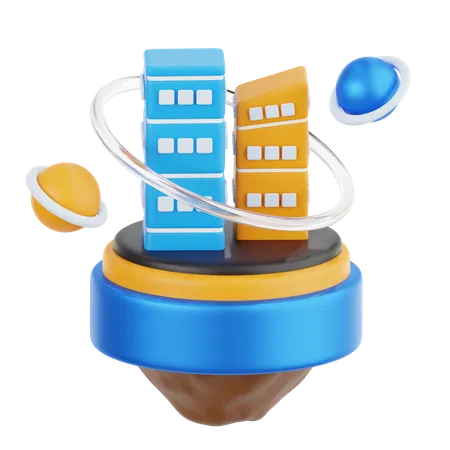 Metaverse City  3D Icon