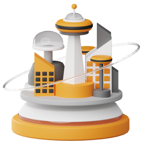 Metaverse City  3D Icon