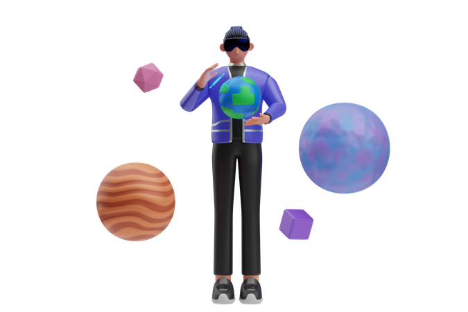 Metaverse Digital Virtual Reality  3D Illustration