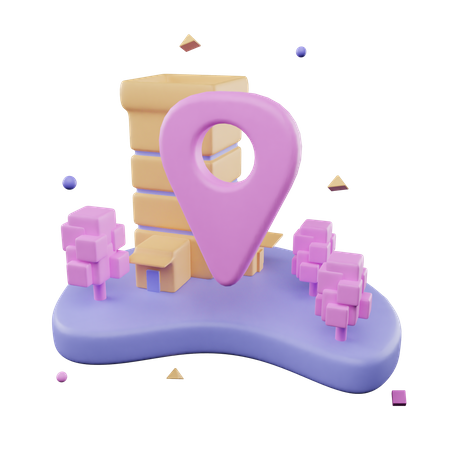 Metaverse Home Location  3D Icon