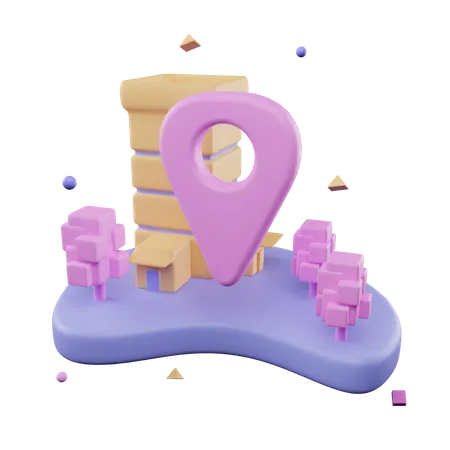 Metaverse Home Location  3D Icon