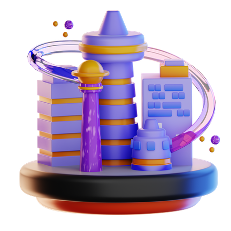 Metaverse Land  3D Icon