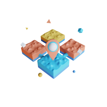 Metaverse Land Location 3D Icon