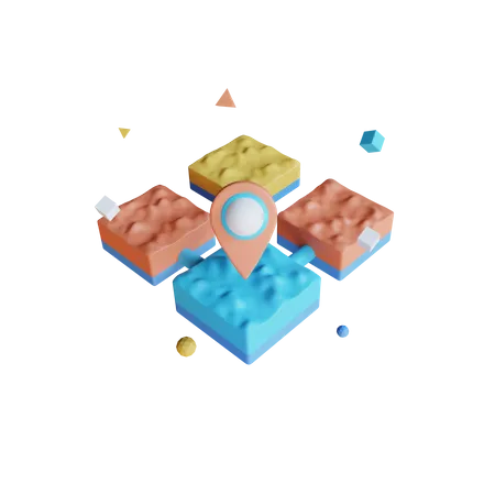 Metaverse-Landstandort  3D Icon