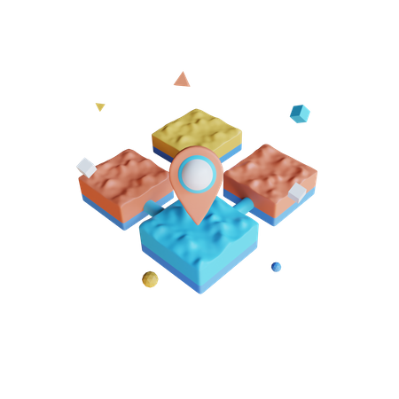 Metaverse-Landstandort  3D Icon