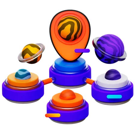 Metaverse Location  3D Icon