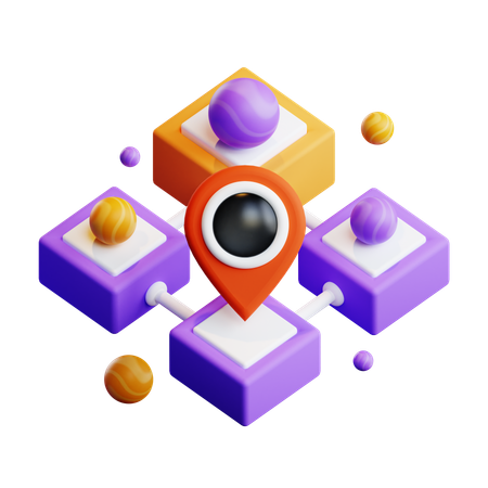 Metaverse Location  3D Icon