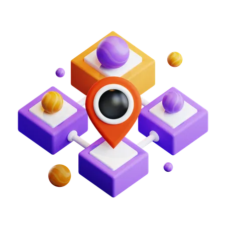 Metaverse Location  3D Icon