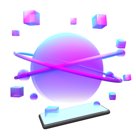 Metaverse On Smartphone  3D Icon