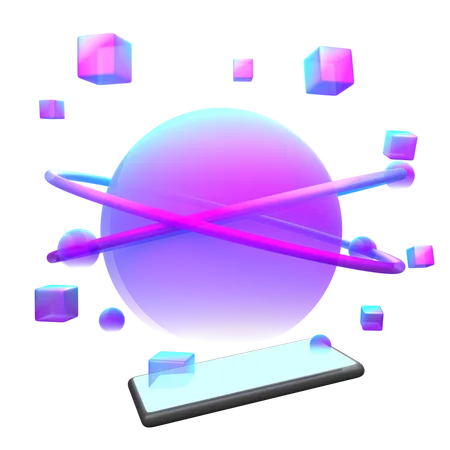 Metaverse On Smartphone  3D Icon