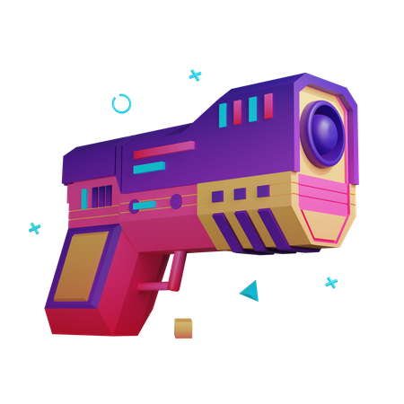 Metaverse Weapon  3D Illustration