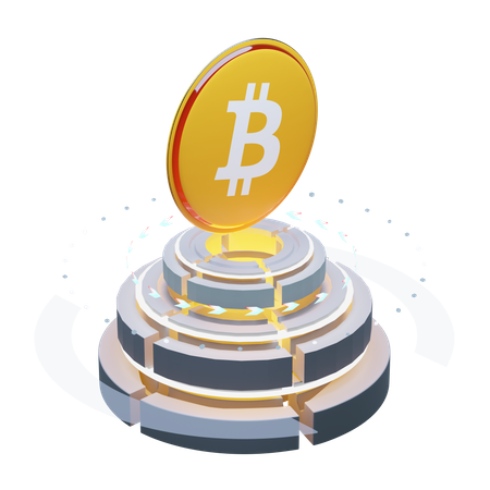 Bitcoin metaverso (BTC)  3D Illustration