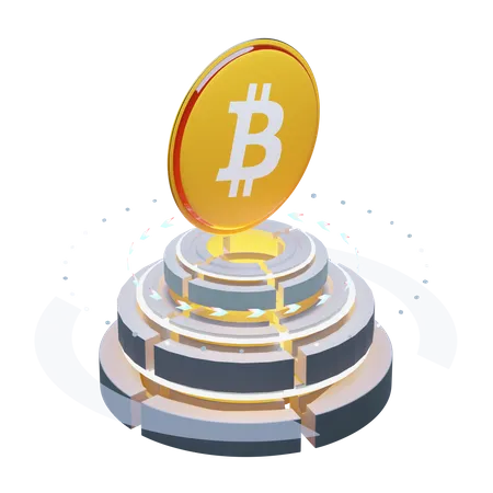 Bitcoin metaverso (BTC)  3D Illustration