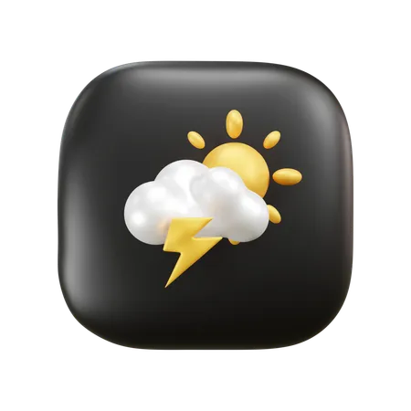 Temps nuageux ensoleillé  3D Icon