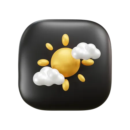 Temps nuageux ensoleillé  3D Icon