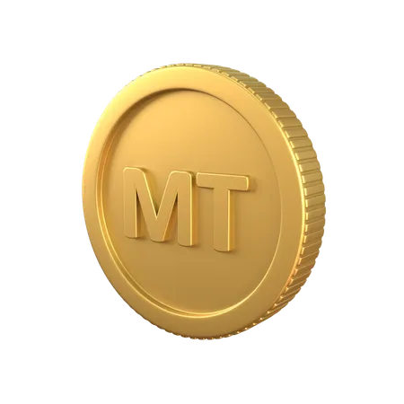 Metical Gold Coin  3D Icon