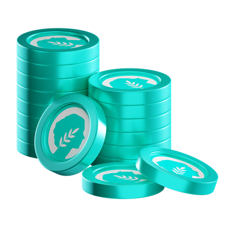 Piles de pièces de monnaie métis  3D Icon