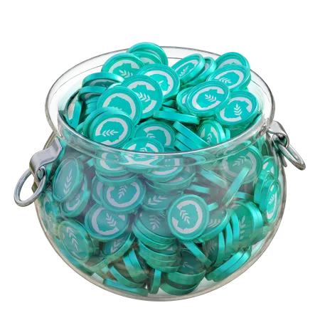 MetisDAO ,Metis Clear Glass Pot  3D Icon