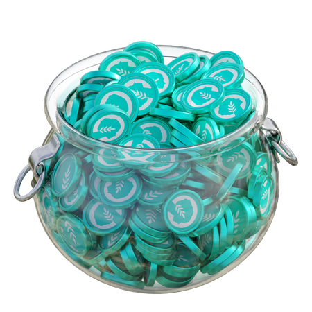 MetisDAO ,Metis Clear Glass Pot  3D Icon
