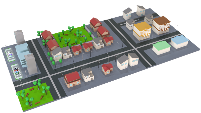 Metro City 3D Model  3D Icon
