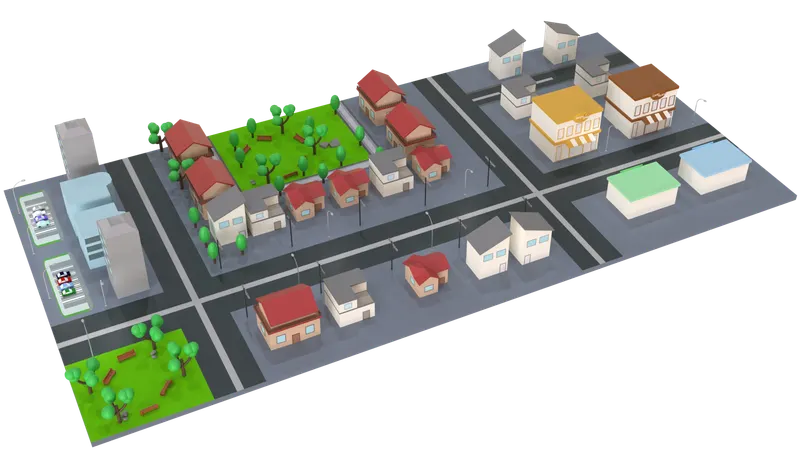 Metro City 3D Model  3D Icon