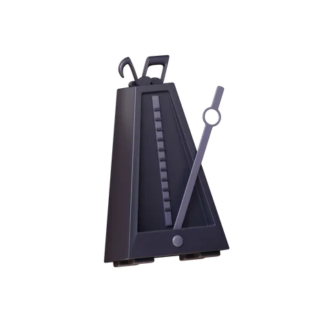 3 D Metronome Music With Black Theme 3D Icon