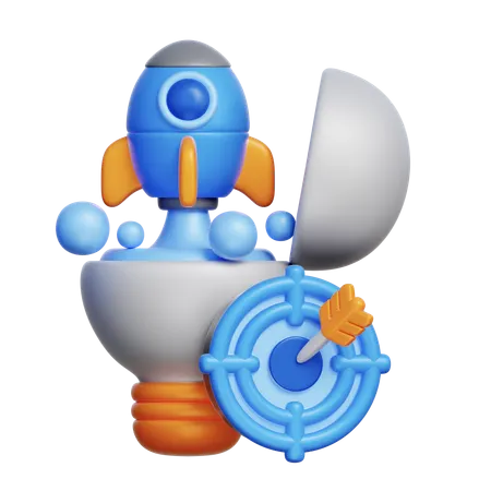 Lancer des idées en action  3D Icon